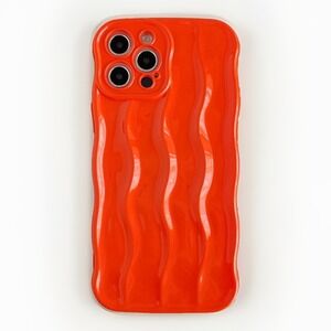 LOEV iPhone 12 Pro 6.7" Max TPU Case Full Slim Curly Wave Design Shockproof Red